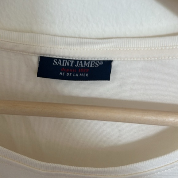 Saint James SANDY Tee with Embossed Flower Embroidery | 100% Cotton size 6 - Picture 8 of 12
